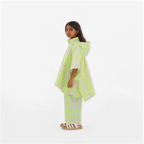 burberry print cape with hood|Check Cotton Blend Cape in Vivid lime .